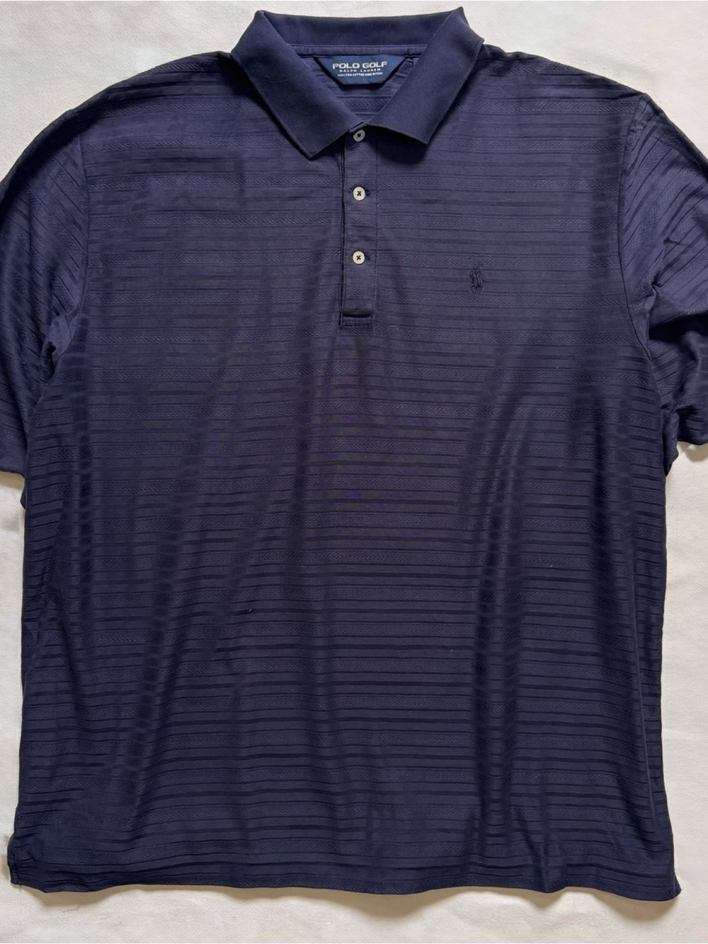 Ralph Lauren Polo Golf Vintage Navy Textured Stripes Xl